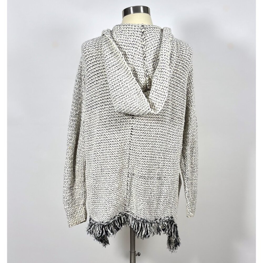 Free People Love Me Tender Fringe Open Front Hooded Cardigan Cotton - Medium - Picture 4 of 6